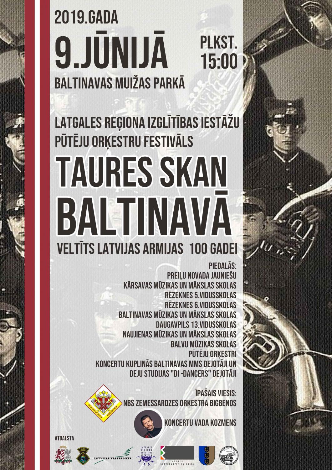 Zemessardzes orķestra bigbends un Zemessardzes 31.kājnieku bataljons piedalās festivālā “Taures skan Baltinavā” 